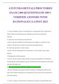 ATI FUNDAMENTALS PROCTORED EXAM | 400 QUESTIONSAND 100% VERIFIED ANSWERS WITH RATIONALES | LATEST 2023