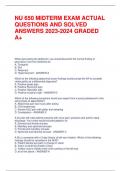 NU 650 MIDTERM EXAM ACTUAL  QUESTIONS AND SOLVED  ANSWERS 2023-2024 GRADED A+ 