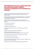 NIGHTINGALE COLLGE LATEST BSN HESI  266 QUESTIONS AND CORRECT  DETAILED ANSWERS WITH RTIONALES|A  GRADED  