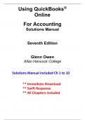 Solutions Manual Using QuickBooks® Online for Accounting 2024, 7th Edition Owen (All Chapters included)