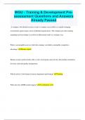 WGU - Training & Development Pre-assessment Questions and Answers Already Passed