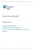 BTEC Applied Science Unit 5 January 2022