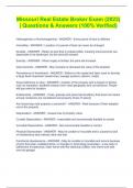 Missouri Real Estate Broker Exam &lpar;2023&rpar; &vert; Questions & Answers &lpar;100&percnt; Verified&rpar;
