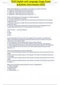 TEAS English and Language Usage Exam questions and answers 2023