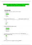 Hesi A2 English Reading&comma; Grammar& Vocabulary  Questions and Answers &lpar;Graded A&plus;&rpar;