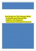 Test Bank For The Human Body in Health and Disease 8th Edition, All Chapters 2023/2024 Guaranteed success