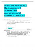 Week10.NRNP6552 Quiz Module 4 Actual test questions and answers rated A+