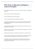 IFPC Topic 4 Why does intelligence require oversight  Questions  with complete solution 2023&sol;2024