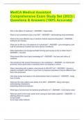 MedCA Medical Assistant Comprehensive Exam Study Set (2023) | Questions & Answers (100% Accurate)