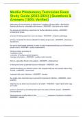 MedCa Phlebotomy Technician Exam Study Guide (2023-2024) | Questions & Answers (100% Verified)