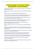 Fashion Design- Final Exam Study Guide&vert;100&percnt; Correct Answers