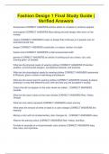 Fashion Design 1 Final Study Guide &vert;Verified Answers