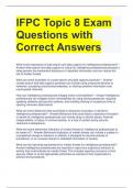 Bundle For IFPC Exam Questions with All Correct Answers