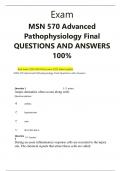 Exam MSN 570 Advanced Pathophysiology Final QUESTIONS AND ANSWERS 100%