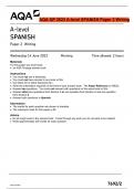 AQA QP 2023 A-level SPANISH Paper 2 Writing