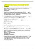 ATI Critical Care Exam &ndash; Questions & Verified Answers 
