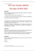   HFL1501&colon; Portfolio examination October&sol;November 2023  Name
