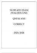 NURS 4221 EXAM (WALDEN UNI) QNS & ANS CORRECT 20232024.