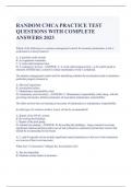 RANDOM CMCA PRACTICE TEST QUESTIONS WITH COMPLETE ANSWERS 2023  