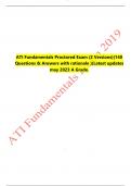 ATI Fundamentals Proctored Exam (2 Versions)(140  Questions & Answers with rationale )(Latest updates may 2023 A Grade