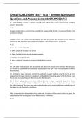 Official IAABO Rules Test - 2013 - Written Examination Questions And Answers Correct 100&percnt;&lpar;RATED A&plus;&rpar;