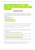 HESI FUNDAMENTALS V1 TEST BANK REAL EXAM QUESTIONS AND  ANSWERS Questions and Answers