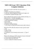 NDFS 100 Exam 3 BYU Questions With Complete Solutions