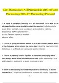 VATI Pharm, Pharmacology 2019 ATI, RN VATI Pharmacology 2019, Pharmacology ATI Proctored