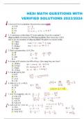HESI MATH QUESTIONS WITH  VERIFIED SOLUTIONS