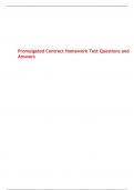 Promulgated Contract Homework Test Questions and Answers
