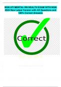 NGN ATI MENTAL RN HEALTH EXAM WITH NGN  2024 New Latest Version with All Questions and  100&percnt; Correct Answers