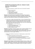 NR 503 Week 8 Final Exam Review -Student Consult Questions with Rationale