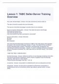 Lesson 1 TABC Seller-Server Training Overview Exam Questions and Answers
