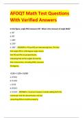 AFOQT Math Test Questions  With Verified Answers