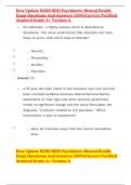 New Update NURS HESI Psychiatric-Mental Health Exam Questions And Answers 100%Correct/Verified Attained Grade A+ Version A