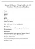 Biology 102 Hunter College Lab Practical &num;1 Questions With Complete Solutions