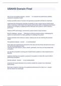 USAHS Domain Final Questions and Answers 100&percnt; correct 2023