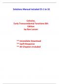 Solutions For Calculus, Early Transcendental Functions, 8th Edition Larson (All Chapters included)
