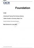 OCR GCSE Chemisty B Paper 3 Higher Twenty First Century Science (J258/03) Mark Scheme for June 2023