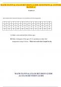 MATH 534 FINAL EXAM REVISION GUIDE QUESTIONS & ANSWERS RATED A&plus;
