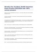Nevada Life, Accident, Health Insurance Exam Practice 2023/2024 with 100% correct answers