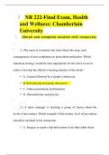 NR 222-Final Exam, Health and Wellness: Chamberlain University (Detail and complete solution with resources)