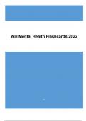 ATI MENTAL HEALTH FLASHCARDS 2022 CORRECTLY ANSWERED /LATEST UPDATE VERSION/ GRADED A+