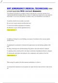 EMT &lpar;EMERGENCY MEDICAL TECHNICIAN&rpar; EXAM 3 STUDY QUESTIONS With correct Answers