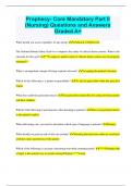 Prophecy- Core Mandatory Part II &lpar;Nursing&rpar; Questions and Answers Graded A&plus;
