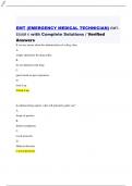 EMT &lpar;EMERGENCY MEDICAL TECHNICIAN&rpar; EMT- EXAM 4 with Complete Solutions &sol; Verified Answers