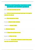 Property and Casualty insurance exam questions and answers graded A