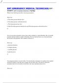 EMT &lpar;EMERGENCY MEDICAL TECHNICIAN&rpar; EMT- EXAM 8 with Complete Solutions &sol; Verified