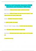 Property and Casualty Insurance EXAM Questions and Answers 100&percnt; Pass