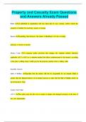 Property and Casualty Exam Questions and Answers Already Passed